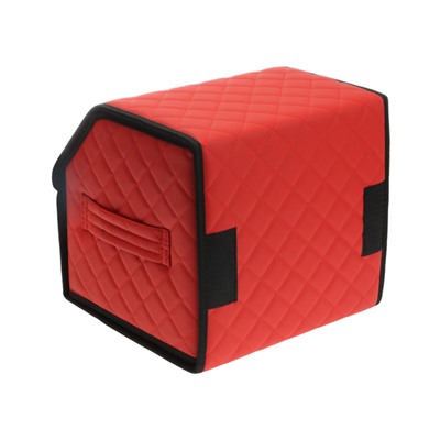 Органайзер кофр в багажник автомобиля Cartage саквояж, экокожа стеганая, 30 см, красный