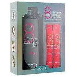 MAS 8SEC Маска для волос НАБОР MASIL 8SECONDS SALON HAIR MASK SET (350ml+8ml*2) брак/ скидка 10% Замята упаковка