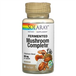 Solaray, ферментированный гриб ежовик гребенчатый, выращенный органическим способом, 600 мг, 60 вегетарианских капсул