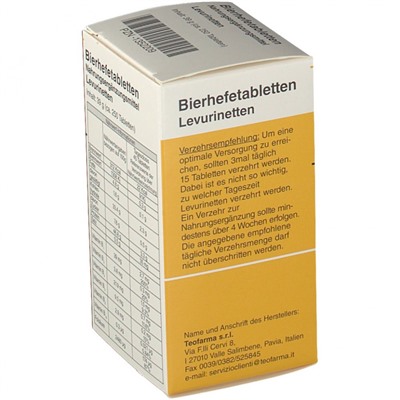 Bierhefe (Бирхиф) Tabletten Levurinetten 250 шт