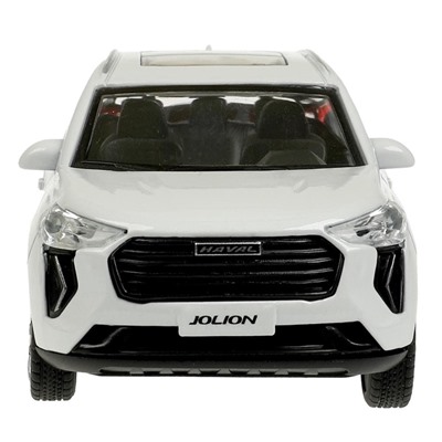 Машинка металлическая Haval jolion, открываются двери, багажник, инерция, 12 см, белый