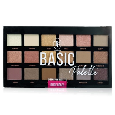 Палетка теней для век TF Basic Palette, 18 тонов, тон Beige Roses/Беж Роуз