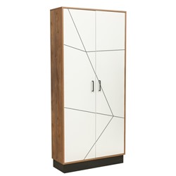 Шкаф комбинированный «Гамма» 54.14, 954×360×2075 мм, цвет таксония / чёрный / ПВХ белый
