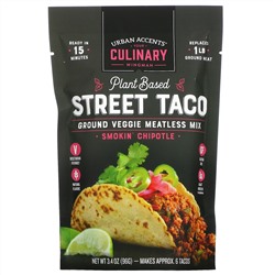 Urban Accents, Street Taco на растительной основе, измельченная овощная смесь без мяса, чипотле для курения, 96 г (3,4 унции)