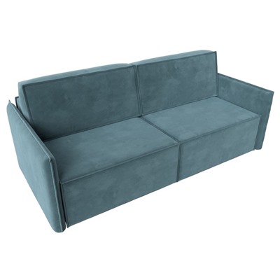 Прямой диван «Либерти», механизм еврокнижка, велюр, цвет бирюзовый