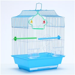Клетка для птиц укомплектованная Bd-1/4f, 30 х 23 х 39 см, голубая (фасовка 12 шт)