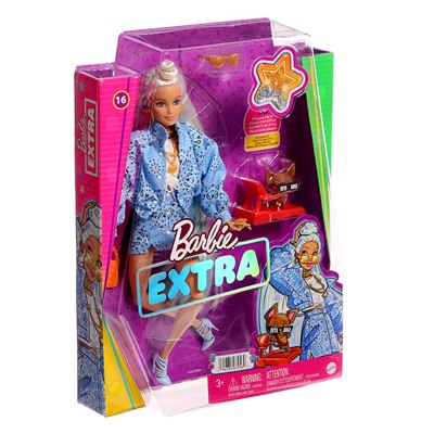 Кукла Barbie EXTRA, с модными аксессуарами и фигуркой питомца, МИКС