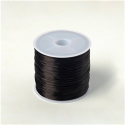 Нить силиконовая (резинка), плоская 1 мм, L=50 м, цвет чёрный
