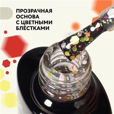 Гель лак для ногтей, «MILK GLITTER», 3-х фазный, 8мл, LED/UV, цвет прозрачный (04)