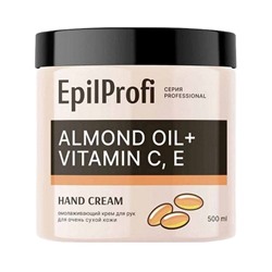 EpilProfi Professional Омолаживающий крем для сухой кожи рук / Almond Oil + Vitamin C, E Hand Cream, 500 мл