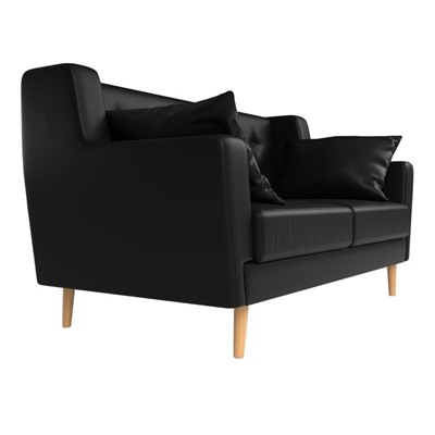 Прямой диван «Брайтон 2», без механизма, экокожа, цвет чёрный