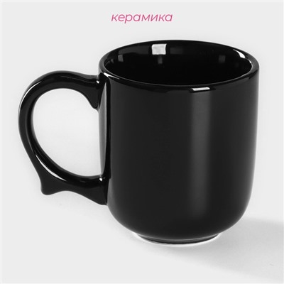 Кружка керамическая Доляна Coffee break, 380 мл, цвет чёрный