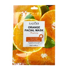 SADOER, Увлажняющая осветляющая маска для лица с витамином С Orange Brightening Fruit Facial Mask, 25г