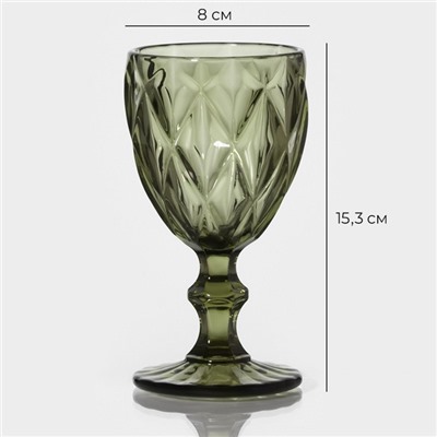 Бокал из стекла Magistro «Круиз», 250 мл, 8×15,3 см, цвет зелёный