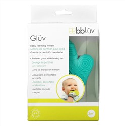 Bbluv, Gluv, рукавицы для прорезывания зубов, для детей от 3 месяцев, синий, 1 шт.