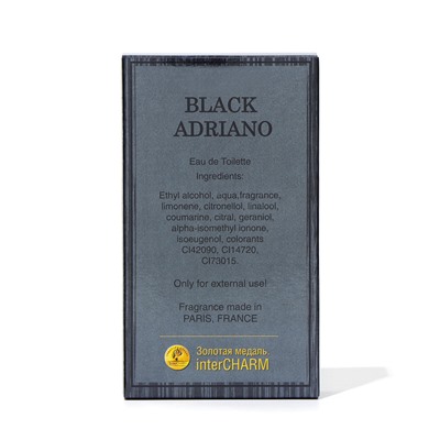 Туалетная вода для мужчин Black Adriano, 100 мл