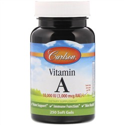 Carlson Labs, Витамин A, 10 000 МЕ, 250 мягких таблеток
