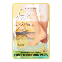 KOCOSTAR FOOT MOISTURE PACK Увлажняющая маска-носочки для ног c апельсином YELLOW(16 мл)