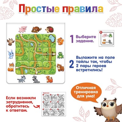 Настольная игра на логику «Найди дорожку», 1-2 игрока, 3+