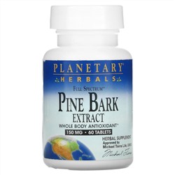 Planetary Herbals, Экстракт сосновой коры Full Spectrum, 150 мг, 60 таблеток