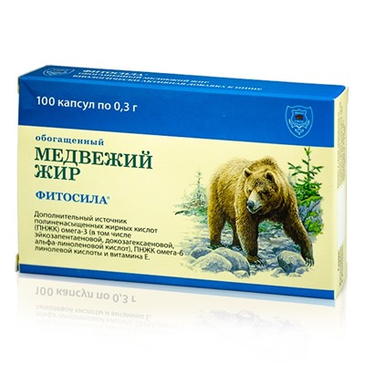 Медвежий жир обогащенный 100 капс. х 0,3 г - БАД, "ФИТОСИЛА" ®
