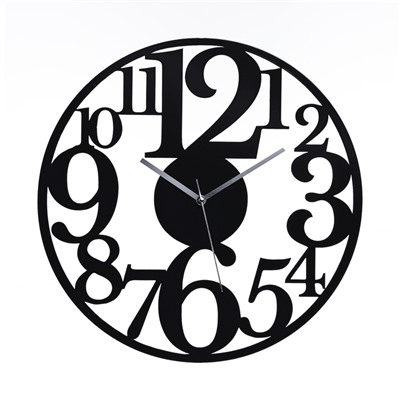 Часы настенные из металла "Большие цифры",бесшумные, d-40 см, АА