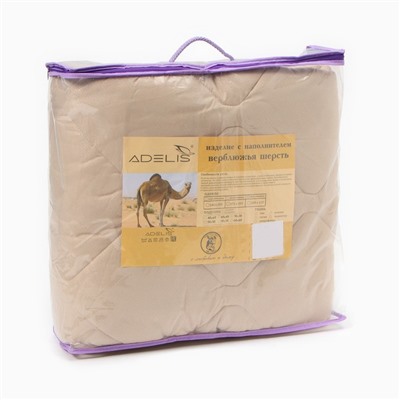 Одеяло 140х205 см, цвет МИКС, 300 гр/см2, верблюжья шерсть, микрофибра
