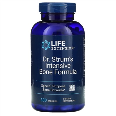 Life Extension, Доктор Strum's Intensive Bone Formula, средство для здоровья костей, 300 капсул