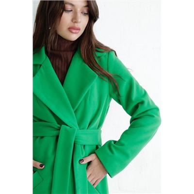 8002 Удлинённое пальто Hilton зелёное (остаток: 42, 44)
