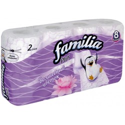Туалетная бумага Familia (Фамилия) Plus Волшебный цветок, 2-х слойная, 8 рулонов