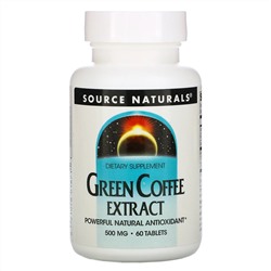 Source Naturals, Экстракт зеленого кофе, 500 мг, 60 таблеток