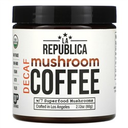 LA Republica, Грибной кофе с 7 грибами-суперпродуктами, без кофеина, 60 г (2,12 унции)