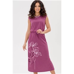 Платье летнее лилового цвета с разрезами