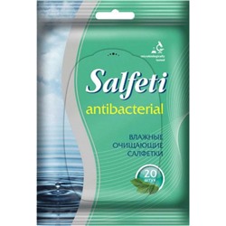 Салфетки влажные очищающие антибактериальные Salfeti (Салфети) Antibacterial с экстрактом листьев чайного дерева, 20 шт