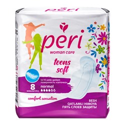 Прокладки женские Peri Teens soft, 8 шт