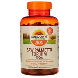 Sundown Naturals, Цельное растение, пальма сереноа, 450 мг, 250 капсул