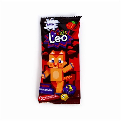 Батончик белковый LeoKids с молоком, клубникой и витамином C, 25 г