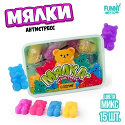 Мялка-антистресс «Мишки», в банке, цвета МИКС