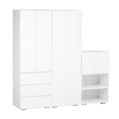 Шкаф 2х створчатый КЕОС с 3мя ящиками, 600х400х1800, Белый