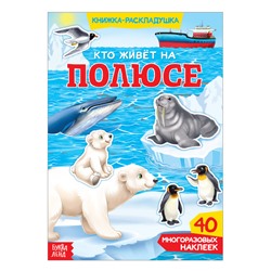 Наклейки многоразовые «Кто живёт на полюсе», 40 наклеек