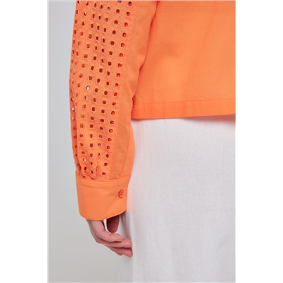 Рубашка укороченная оранжевая из шитья