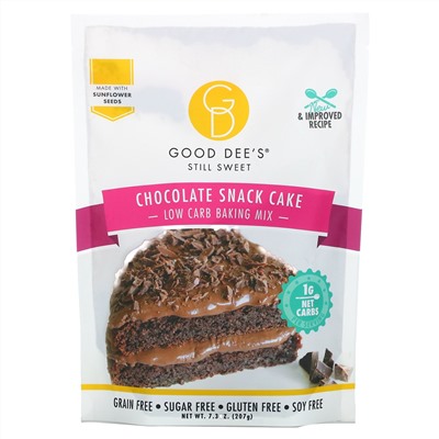 Good Dee's, Низкоуглеводная смесь для выпечки, шоколадный торт, 207 г (7,3 унции)