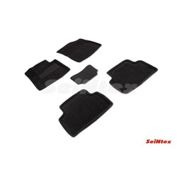 Коврики 3D для KIA Sorento IV, 5 seats, 2020-н.в, черные , комплект