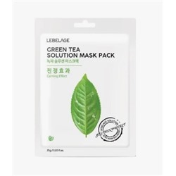 Тканевая маска для лица с зеленым чаем LEBELAGE, 25 G