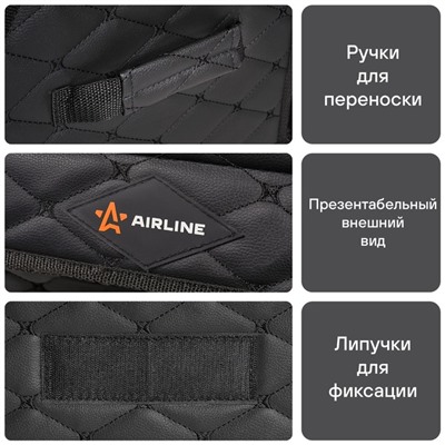 Органайзер-саквояж в багажник Airline, 55х30х35 см, стёганный ромб, цвет черный