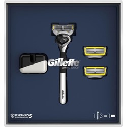 Подарочный набор Gillette Fusion Proshield (Джилет) Ограниченная серия: Бритва с 3 сменными кассетами и подставкой