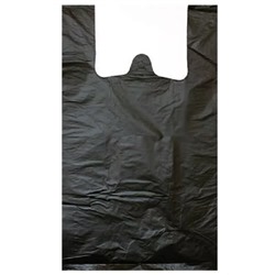 Пакет-майка ПНД, цвет чёрный, 28х50 см