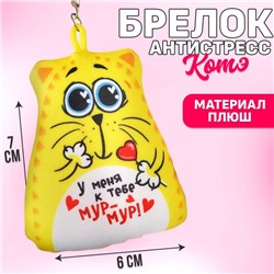 Игрушка антистресс - брелок «У меня к тебе мур-мур» 6 х 7см