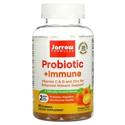 Jarrow Formulas, Probiotic + Immune, апельсин, 90 жевательных таблеток