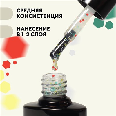 Гель лак для ногтей, «MILK GLITTER», 3-х фазный, 8мл, LED/UV, цвет прозрачный (06)